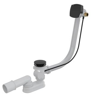 Слив-перелив для ванны AlcaPlast с напуском воды через перелив 80см черный матовый A564BLACK-80